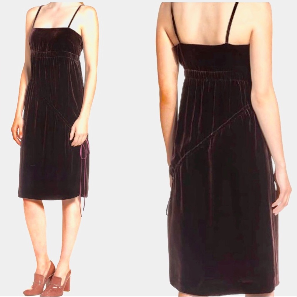 Lewit Silk Velvet Slip Dress